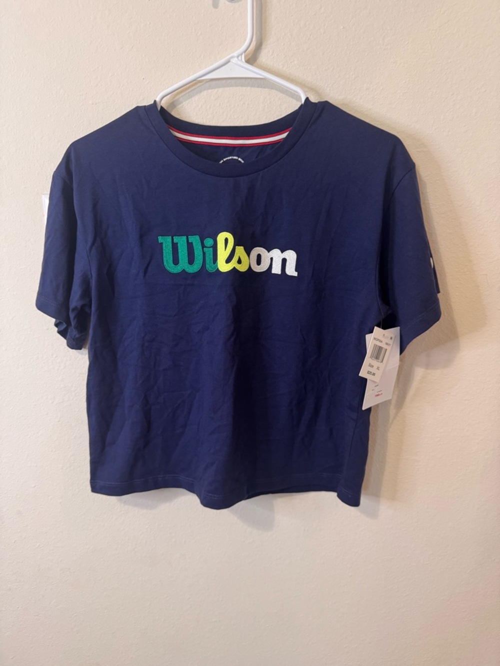 Wilson Navy Tee with Green, Yellow & White Script